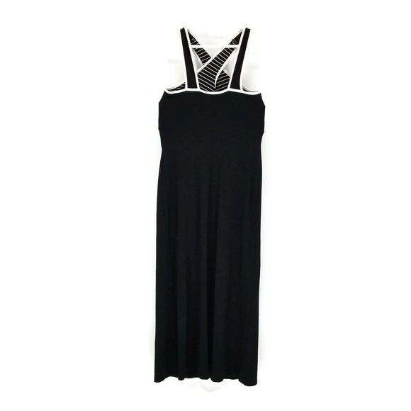 Joseph Ribkoff Black/White Striped Maxi Tank Stretch Slip On Dress Womens Sz 10 - Picture 1 of 5